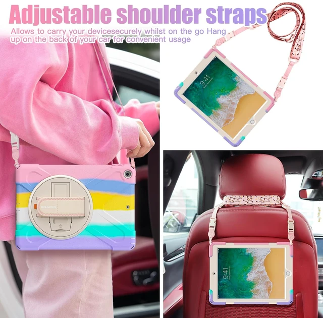 Alt view image 5 of 5 - BRAECNstock Shockproof Case for iPad 6th/ 5th Gen 9.7": Colorful Pink