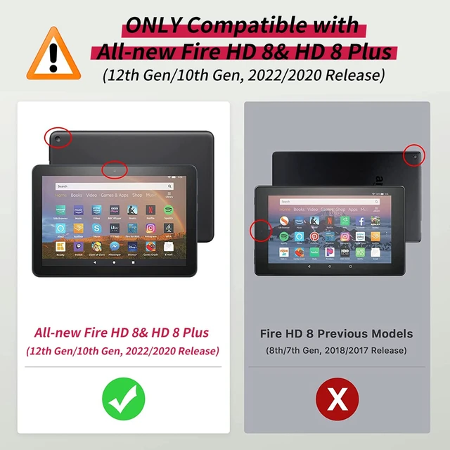 Alt view image 2 of 5 - BFSEROBJ Case for Kindle Fire HD 8 & Fire HD 8 Plus Tablet 10th/12th/14th Generation 2020/2022/2024 360 Rotating Degree Stand Lightweight Protective Smart Cover with Auto Wake/Sleep - Mountains