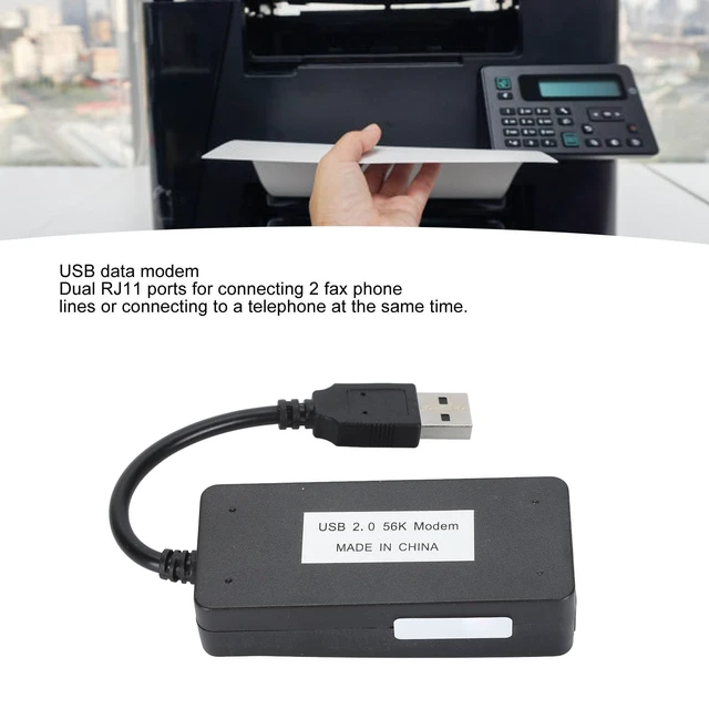 Alt view image 2 of 5 - External Hardware, USB 56K External Dial Up Fax, Data Modem RJ11 Ports Support Caller ID Computer Laptop Fax Modem for for Linux
