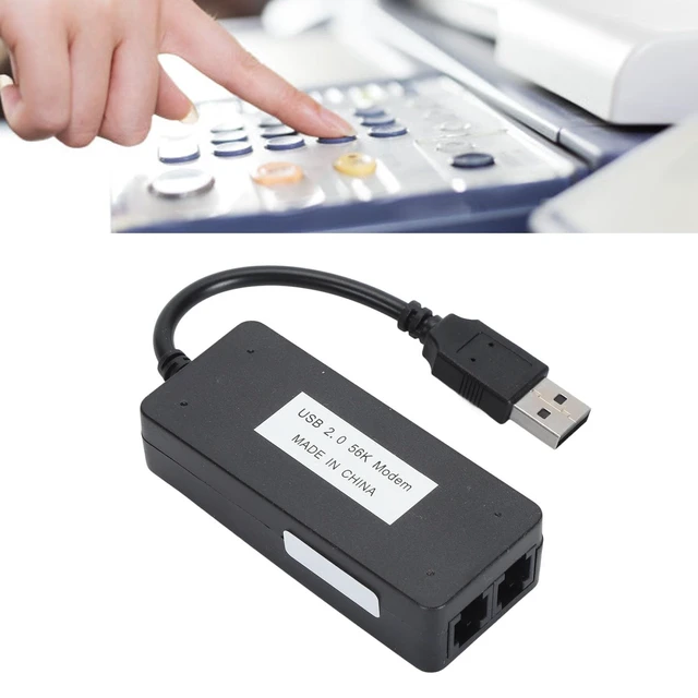 Alt view image 5 of 5 - External Hardware, USB 56K External Dial Up Fax, Data Modem RJ11 Ports Support Caller ID Computer Laptop Fax Modem for for Linux