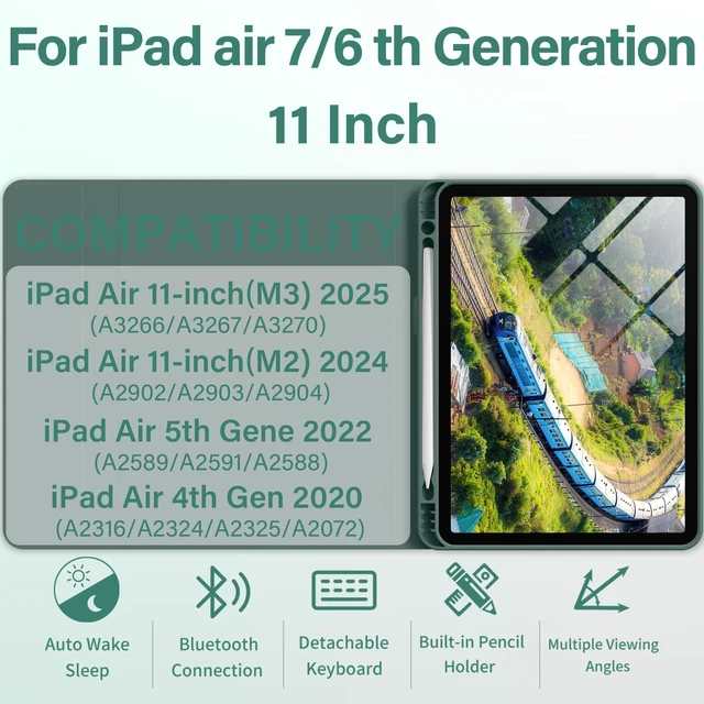 Alt view image 2 of 5 - BQDIYOO Keyboard Case for iPad Air 11 Inch M4/M3/M2 & Air 5th/4th Gen