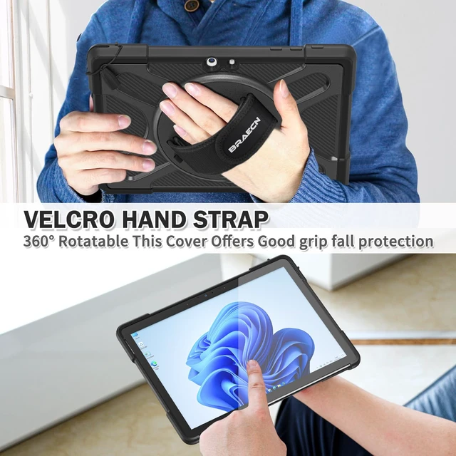 Alt view image 3 of 5 - BRAECNstock Case for Microsoft Surface Go/1/2/3/4 Case 10.5" - Black