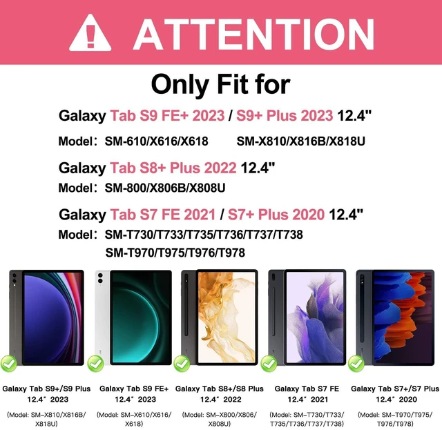 Alt view image 2 of 5 - Case for Samsung Tab S10+ Plus/S9 Plus/S9 FE+/S8 Plus/S7 Plus/S7 FE 12.4":