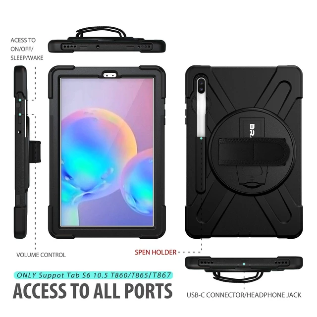 Alt view image 2 of 5 - BRAECN Case for Galaxy Tab S6: 10.5" 2019 Samsung SM-T860/T865/T867 Black