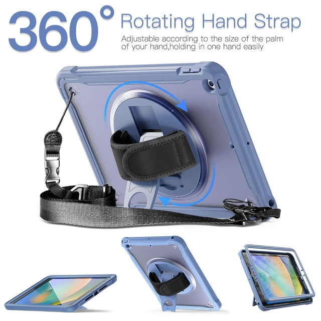 Alt view image 4 of 5 - BRAECNstock Full-Body Case for iPad 9th/8th/7th Gen 10.2", Lavender Grey