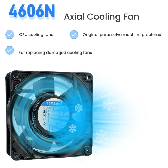 Alt view image 4 of 5 - for ebmpapst 4606N All Metal High Temperature Resistant Axial Cooling Fan 2-Pin 120x120x38mm 115V-AC 50-60Hz 0.235A 120mm.