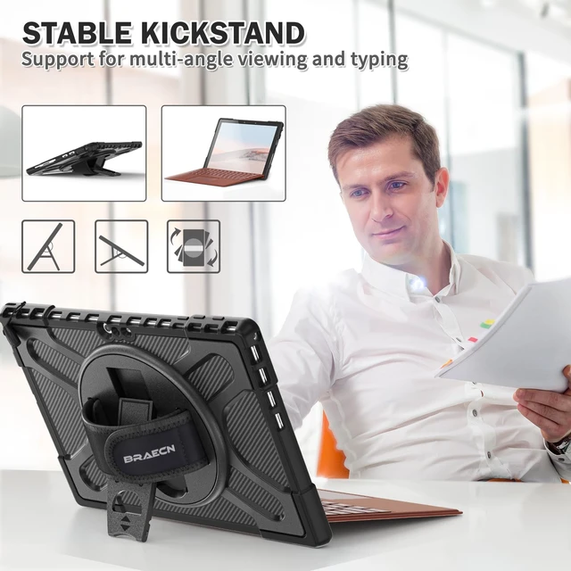 Alt view image 4 of 5 - BRAECNstock Case for Microsoft Surface Pro 7+ Plus/7/6/5/4 12.3" - Black