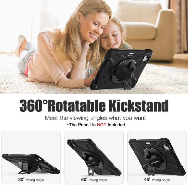 Alt view image 4 of 5 - BRAECNstock Case for iPad Air 11"/10.9" & Pro 11" (1st-4th Gen), Black