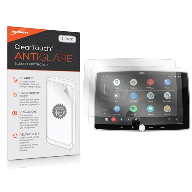 Alt view image 2 of 5 - BoxWave Screen Protector Compatible with BOSS Audio BE10ACP - ClearTouch Anti-Glare (2-Pack), Anti-Fingerprint Matte Film Skin