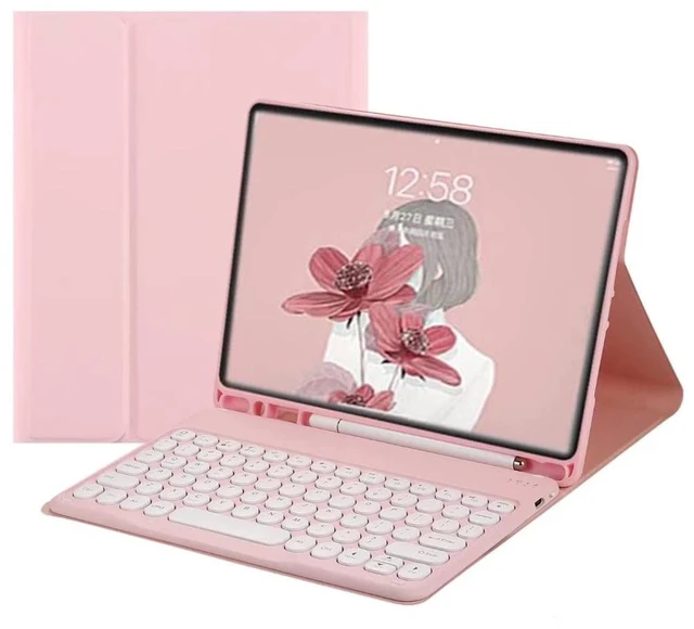 Main image of QIYIBOCASE for iPad Mini7 (A17 Pro)/Mini 6 Keyboard Case, Cute Round Keys Detachable Wireless Keyboard with Slim Cover and Pencil Holder for iPad mini 6th/7th Generation 8.3 Inch (Pink)