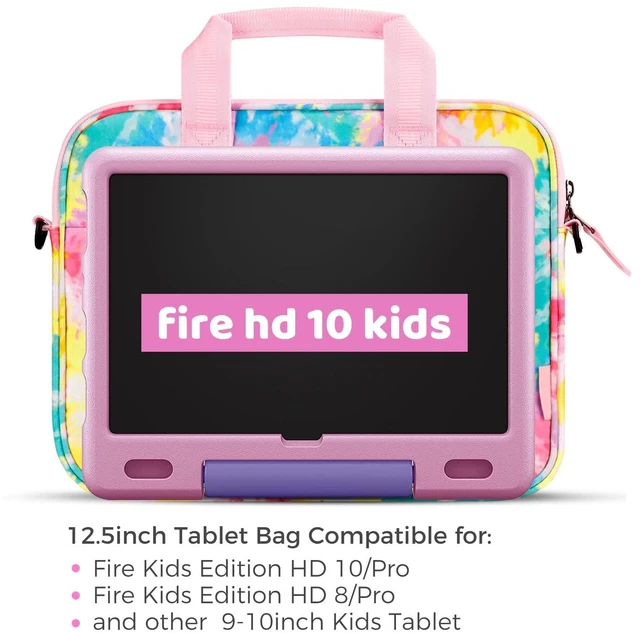 Alt view image 3 of 5 - Choco Mocha Kids Tablet Bag Fire HD 8 10 Tablet Carrying Case, Kids Tablet Sleeve for iPad & Kindle Edition & Chromebook 12.5 Inch, Tie Dye