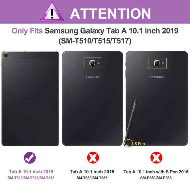 Alt view image 2 of 5 - BRAECN Case for Galaxy Tab A 10.1: 2019 SM-T510/ SM-T515/ SM-T517 Black