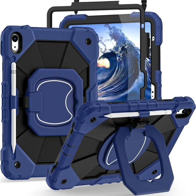 Main image of Auizotl Case for iPad (A16) 11th Gen 11 Inch (2025) /iPad 10th Gen 10.9 Inch (2022) with Screen Protector/Rotating Stand/Pencil Holder,Military Grade Shockproof i Pad Case 10th Generation,Navy Black