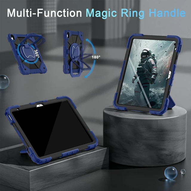 Alt view image 5 of 5 - Auizotl Case for iPad (A16) 11th Gen 11 Inch (2025) /iPad 10th Gen 10.9 Inch (2022) with Screen Protector/Rotating Stand/Pencil Holder,Military Grade Shockproof i Pad Case 10th Generation,Navy Black