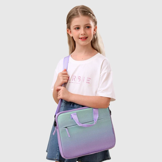 Alt view image 2 of 5 - Choco Mocha Kids Tablet Bag Fire HD 8 10 Tablet Carrying Case, Kids Tablet Sleeve for iPad & Kindle Edition & Chromebook 12.5 Inch, Galaxy Purple