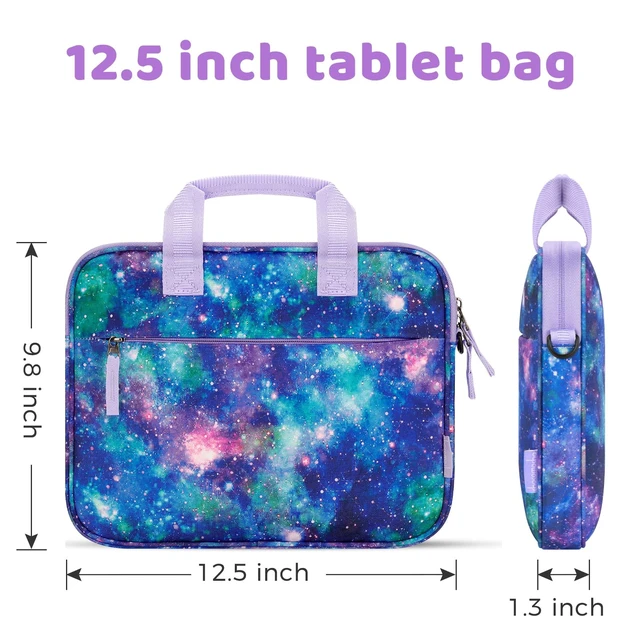 Alt view image 4 of 5 - Choco Mocha Kids Tablet Bag Fire HD 8 10 Tablet Carrying Case, Kids Tablet Sleeve for iPad & Kindle Edition & Chromebook 12.5 Inch, Galaxy Purple