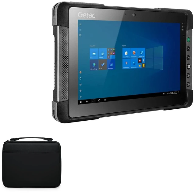 Main image of BoxWave Case Compatible with Getac T800 - Hard Shell Briefcase, Slim Messenger Bag Briefcase Cover Side Pockets for Getac T800, Getac T800 ^^ T800 (Gen 2) - Jet Black