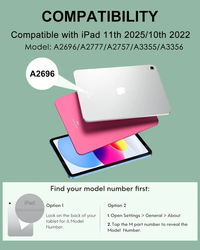 Alt view image 2 of 5 - for iPad 11th/10th Generation Case with Keyboard A16 11-inch 2025, Rechargeable Detachable Wireless Bluetooth Keyboard for iPad 10th 10.9 2022, Smart Folio Slim Cover with Pencil Holder Thin &