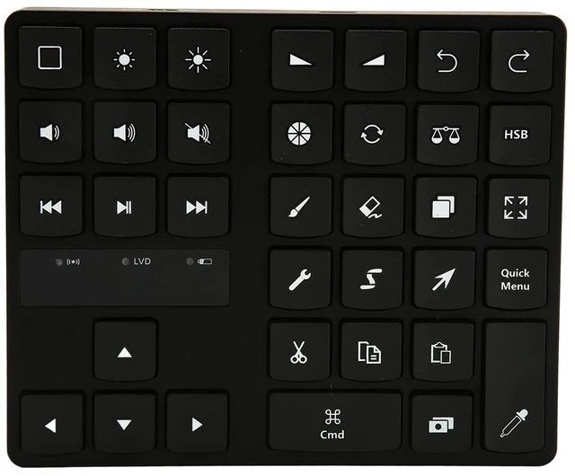 Main image of ASHATA Mini KeyDial 35 Keys Key Shortcut Keyboard for Graphics Drawing Video Photo Editing Controller, One Handed Drawing Keyboard for iOS, Tablet PC Laptop