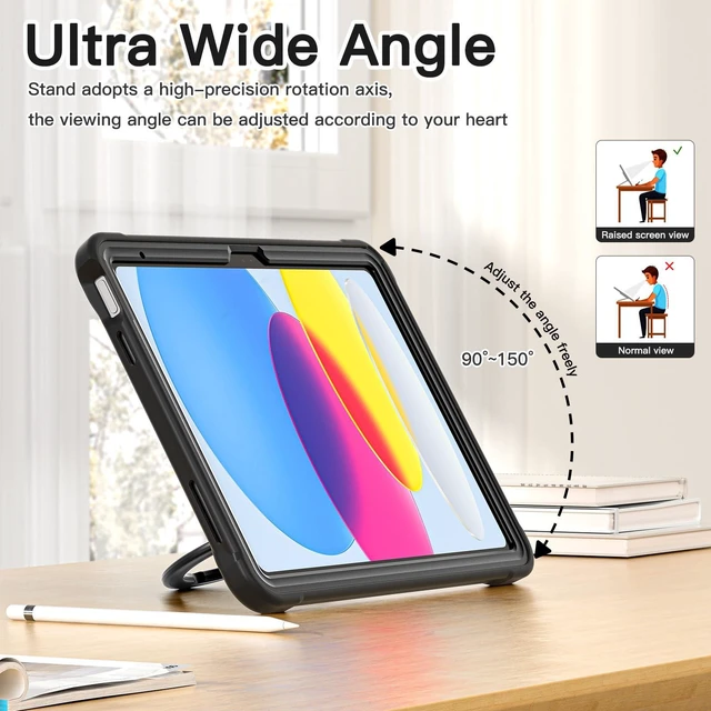 Alt view image 4 of 5 - BATYUE Case for iPad (A16) 11th/10th Gen 11''/10.9'' 2025/2022, Black