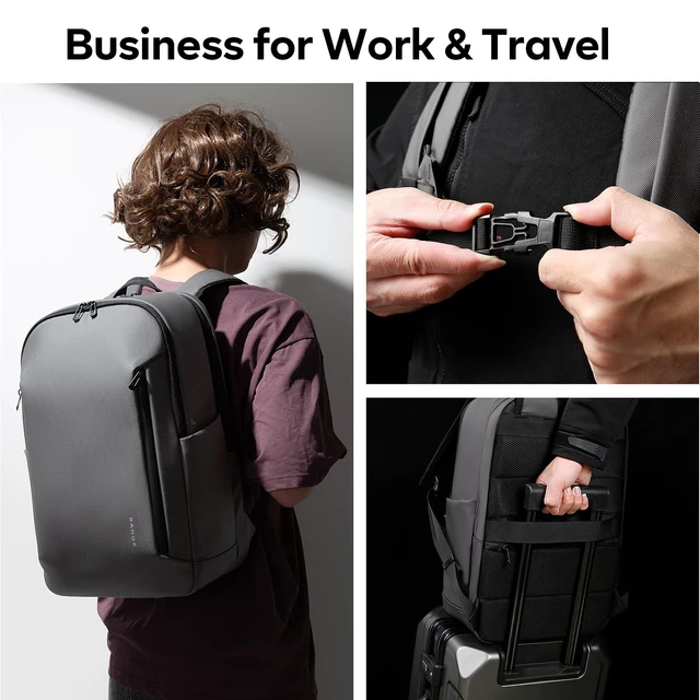 Alt view image 2 of 5 - BANGE Business Smart Backpack for Men and Womencan holds 15.6 Inches Laptop Backpack, Waterproof Commute Work Travel Backpack, Flight Carry-On (gray)