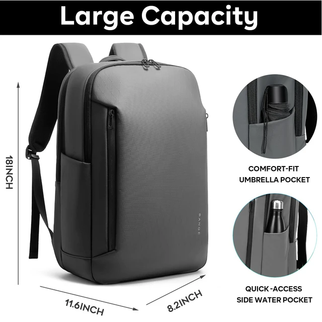 Alt view image 4 of 5 - BANGE Business Smart Backpack for Men and Womencan holds 15.6 Inches Laptop Backpack, Waterproof Commute Work Travel Backpack, Flight Carry-On (gray)