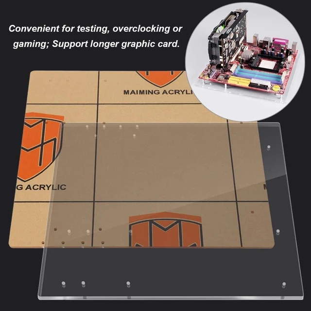 Alt view image 3 of 5 - M-ATX Motherboard Acrylic Frame Transparent Open Frame DIY Base Stand for Testing Overclocking Gaming Computer Case