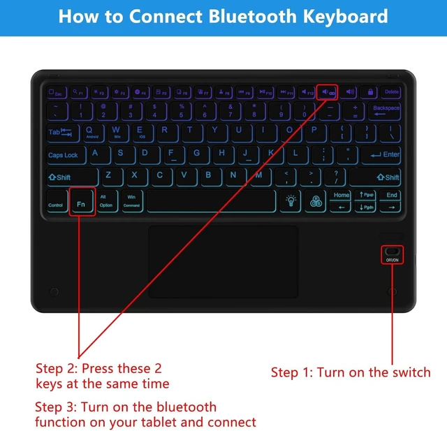 Alt view image 4 of 5 - BQSS Touch for iPad Air 13 Inch Case Keyboard M4/M3/M2& Pro 12.9 inch,Black