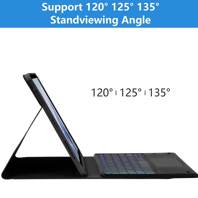 Alt view image 5 of 5 - BQSS Touch for iPad Air 13 Inch Case Keyboard M4/M3/M2& Pro 12.9 inch,Black