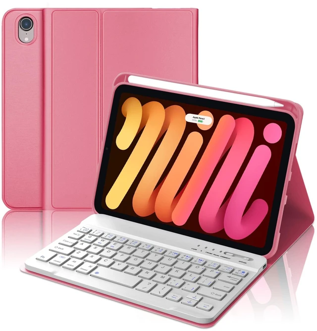 Main image of BORIYUAN iPad mini 7th Gen 2024 (A17 Pro) & iPad mini 6 Keyboard Case 2021, Detachable Wireless Bluetooth Keyboard Slim Folio Smart Cover with Pencil Holder for iPad mini 7th/6th Gen 8.3 inch -