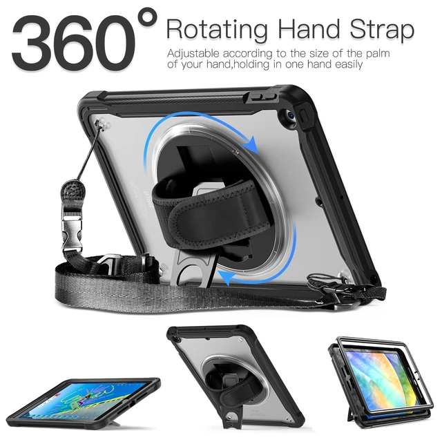 Alt view image 4 of 5 - BRAECNstock Full-Body Case for iPad 9th/8th/7th Gen 10.2", Black