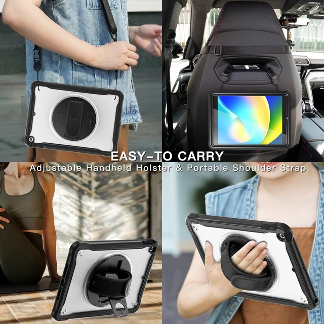 Alt view image 5 of 5 - BRAECNstock Full-Body Case for iPad 9th/8th/7th Gen 10.2", Black