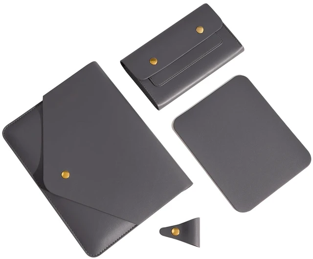 Main image of Benfan Tablet Sleeve Compatible with iPad mini Gen1-6, Includes Small Pouch, Mouse Pad, Cord Organizer, Dark Grey