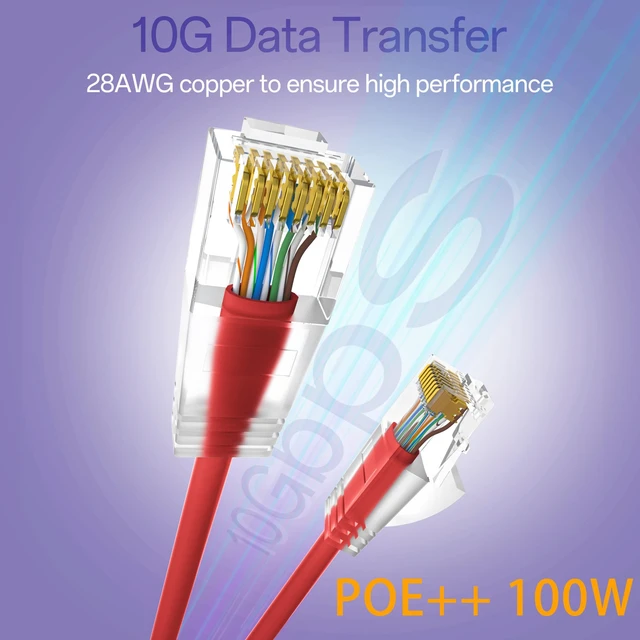 Alt view image 2 of 5 - 10Gsupxsel Cat6a Patch Cables 3ft (24 Pack) Slim, Cat6 Ethernet Patch Cable Pure Copper, Flexible Cat 6 Patch Cable 550MHZ 10G, Space-Saving Cat 6A Network Cables for Patch Panel, Red