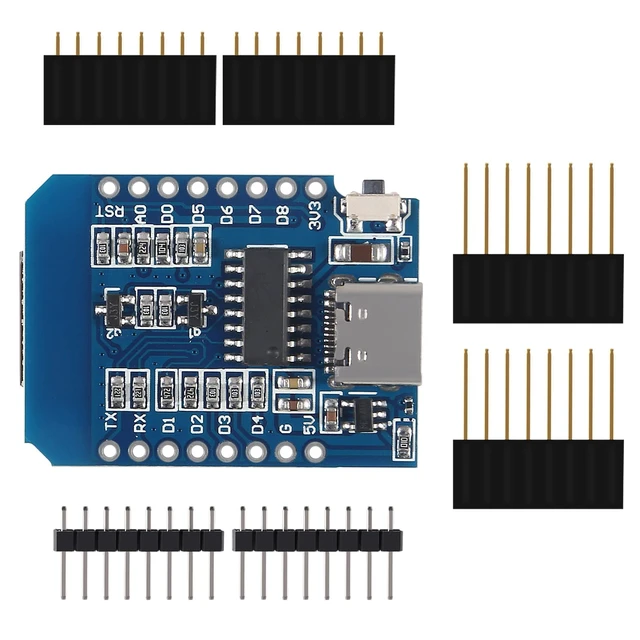 Alt view image 2 of 5 - AITRIP 10pcs Development Board D1 MINI Type-C USB NodeMcu Mini Wireless D1 Module for ESP8266 ESP-12F 4M Bytes WLAN WiFi Internet Development Board Compatible with Arduino