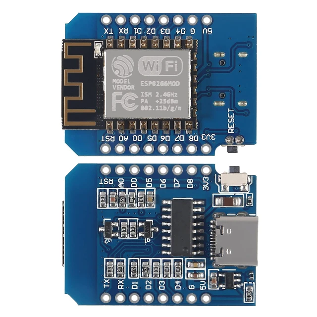 Alt view image 3 of 5 - AITRIP 10pcs Development Board D1 MINI Type-C USB NodeMcu Mini Wireless D1 Module for ESP8266 ESP-12F 4M Bytes WLAN WiFi Internet Development Board Compatible with Arduino