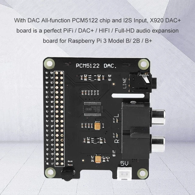 Alt view image 4 of 5 - Pi Expansion Board Pi + HD Audio PCM5122 24 bit Expansion Board for Pi 3 Model B / 2B /B+/A+/ Pi Zero W