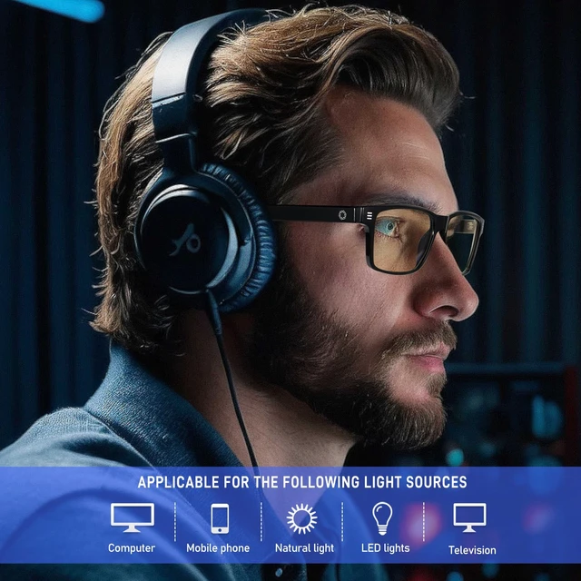 Alt view image 2 of 5 - ANYLUV Blue Light Glasses for Sleep, 99.9% Blue Green Light Blocking with Red Lens, Red Glasses Eye Strain Relief Eye Protection