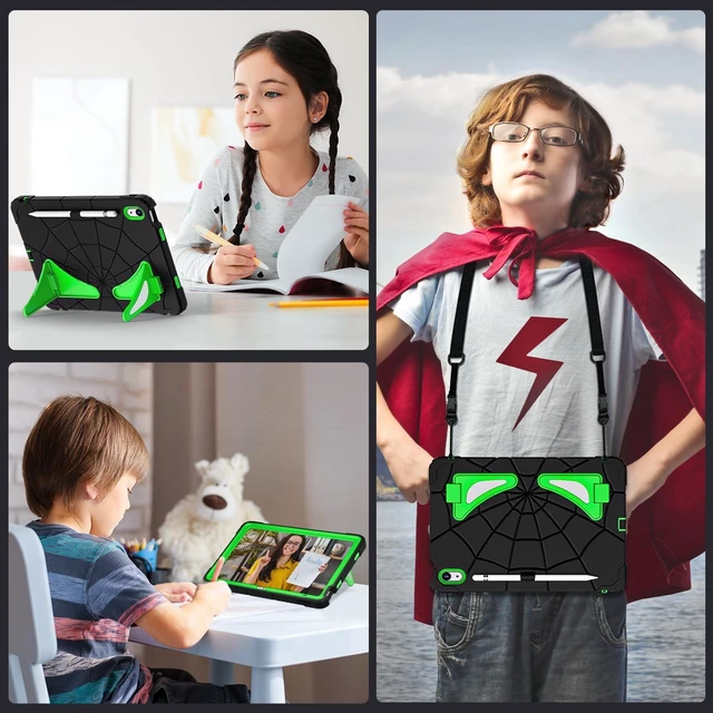 Alt view image 2 of 5 - Auizotl Case for iPad (A16) 11th/10th Generation 11.0''/10.9'' 2025/2022,iPad 10.9 Case with Screen Protector,Heavy Duty Shockproof Cover for 10th Gen iPad Case,Black Green
