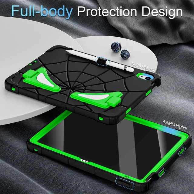 Alt view image 5 of 5 - Auizotl Case for iPad (A16) 11th/10th Generation 11.0''/10.9'' 2025/2022,iPad 10.9 Case with Screen Protector,Heavy Duty Shockproof Cover for 10th Gen iPad Case,Black Green