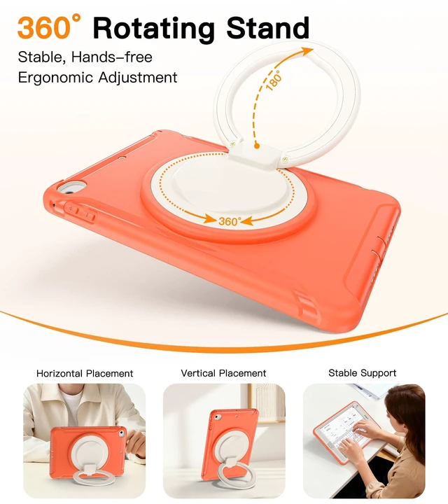 Alt view image 5 of 5 - BATYUE Shockproof Case for iPad mini 5 / Mini 4, 7.9 Inch, Coral Orange