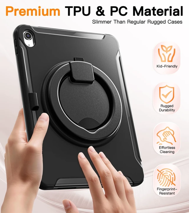 Alt view image 3 of 5 - BATYUE Shockproof Case for iPad A16 11th / 10th Gen, Black