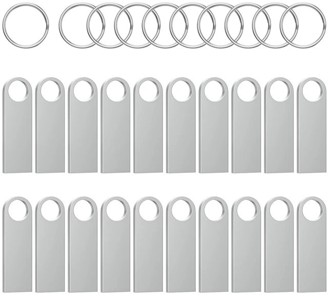 Main image of ABLAZE 1GB Flash Drive 20 Pack, Metal USB 2.0 Thumb Drives with Keychains