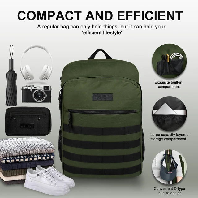 Alt view image 3 of 5 - Wrangler Tradesman Backpack, Water Resistant Casual Daypack for Travel Work School, Unisex Laptop Backpack with Notebook Sleeve