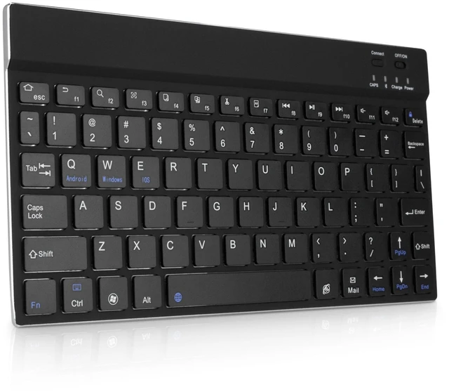 Main image of BoxWave Keyboard Compatible with Panasonic Toughpad FZ-M1 - SlimKeys Bluetooth Keyboard, Portable Thin with Chiclet-Style Keys - Jet Black