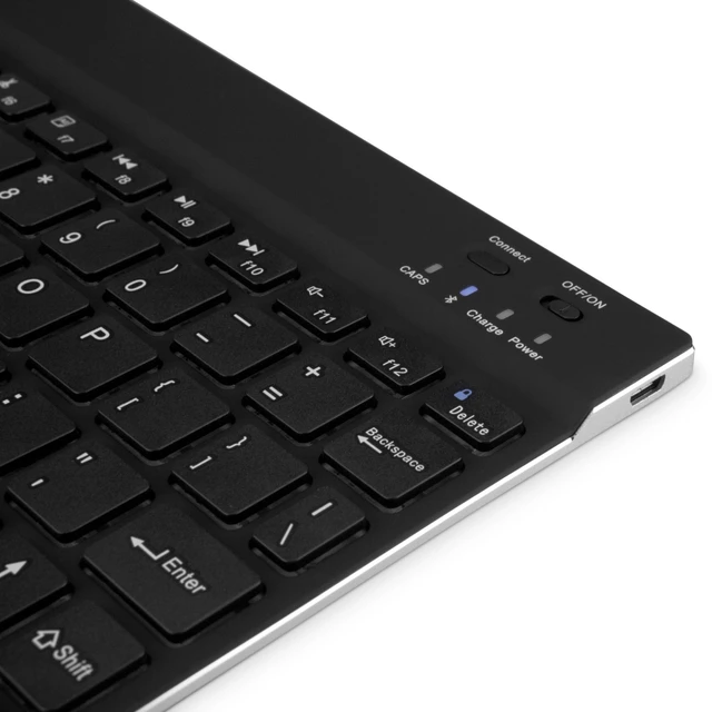Alt view image 3 of 4 - BoxWave Keyboard Compatible with Panasonic Toughpad FZ-M1 - SlimKeys Bluetooth Keyboard, Portable Thin with Chiclet-Style Keys - Jet Black