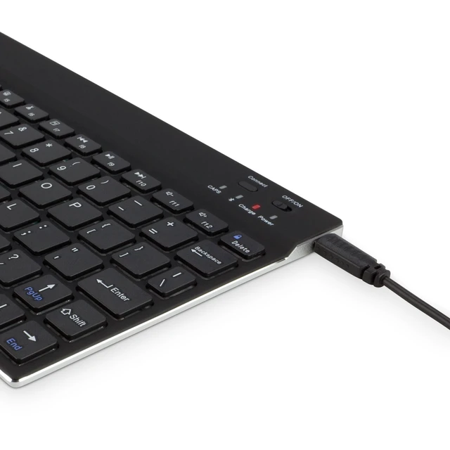 Alt view image 4 of 4 - BoxWave Keyboard Compatible with Panasonic Toughpad FZ-M1 - SlimKeys Bluetooth Keyboard, Portable Thin with Chiclet-Style Keys - Jet Black