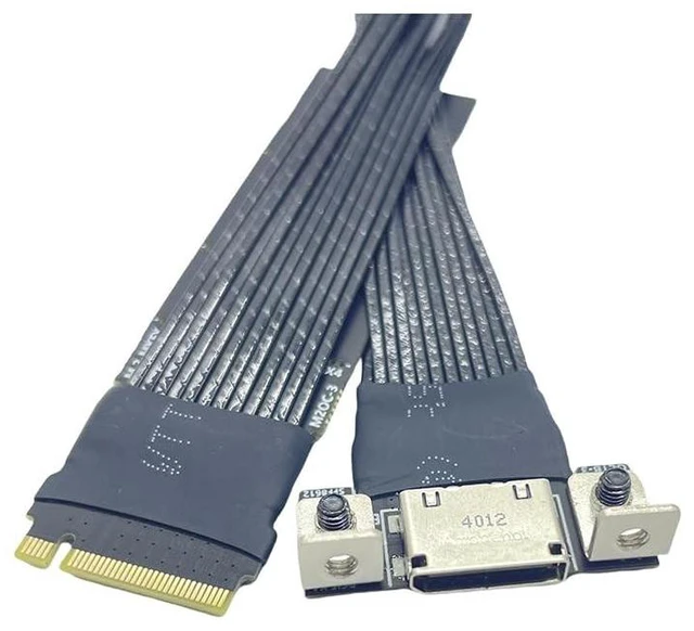 Main image of JMT M.2 NVMe M Key to Oculink 4i / SFF8611 Extension Cable PCIe4.0 X4 Gen3 4 Compatible with T10 / SAS-4 SFF-8612 (40cm)