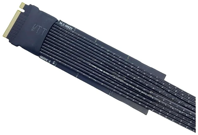 Alt view image 4 of 5 - JMT M.2 NVMe M Key to Oculink 4i / SFF8611 Extension Cable PCIe4.0 X4 Gen3 4 Compatible with T10 / SAS-4 SFF-8612 (40cm)