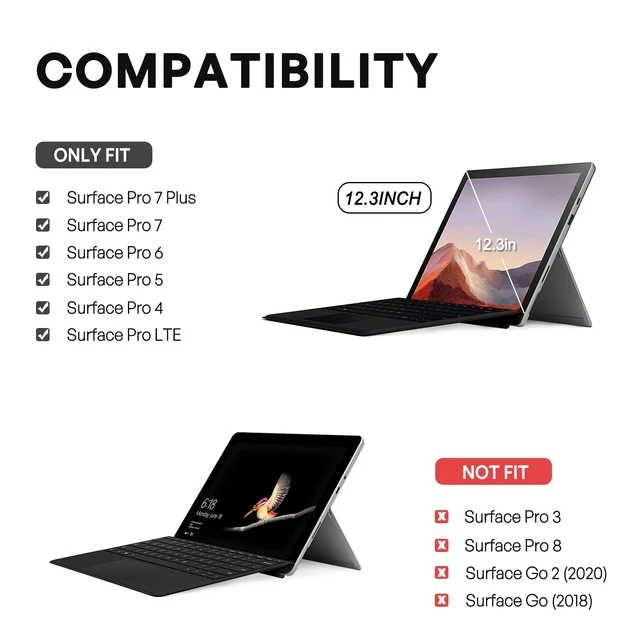 Alt view image 2 of 5 - ProCase Heavy Duty Case for 12.3" Microsoft Surface -Black